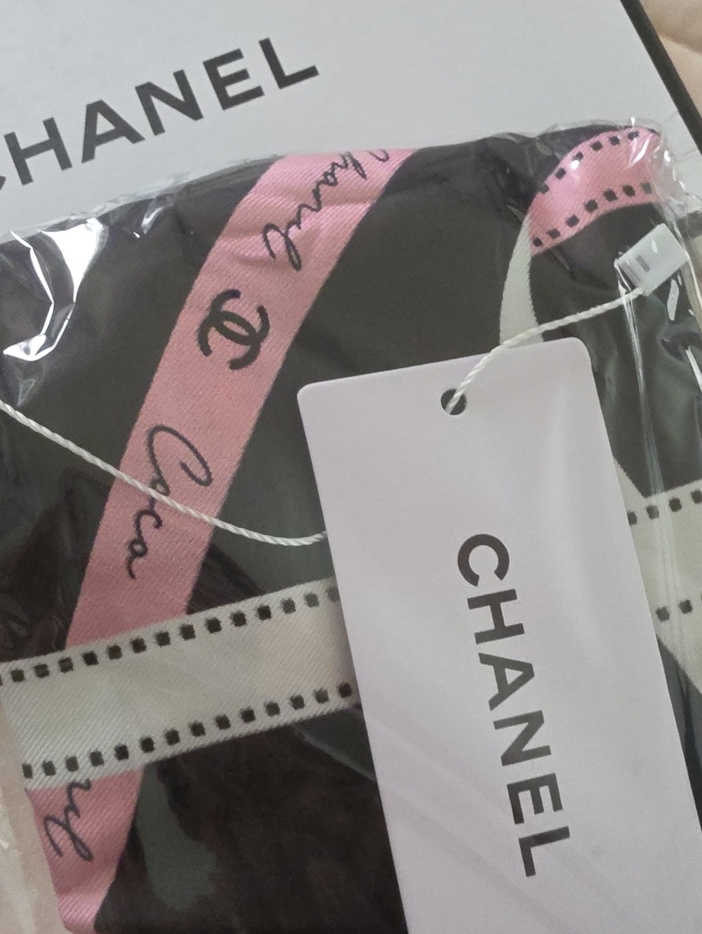 Pink and Black Ribbon Scarf